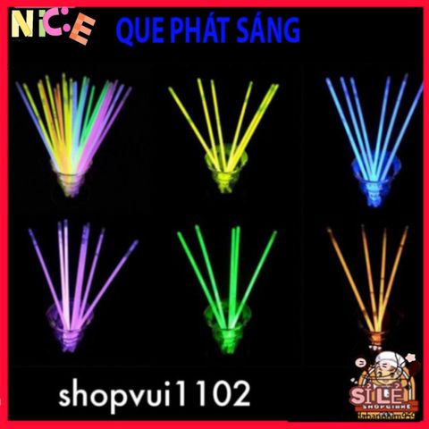 Que Thắp Sáng Đổi Màu - Bộ 100 Que Dạ Quang 20cm Cho Tiệc Sinh Nhật, Sự Kiện Ngoài Trời, Nhiều Màu Sắc Sáng Rực Rỡ
