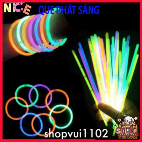 Que Thắp Sáng Đổi Màu - Bộ 100 Que Dạ Quang 20cm Cho Tiệc Sinh Nhật, Sự Kiện Ngoài Trời, Nhiều Màu Sắc Sáng Rực Rỡ