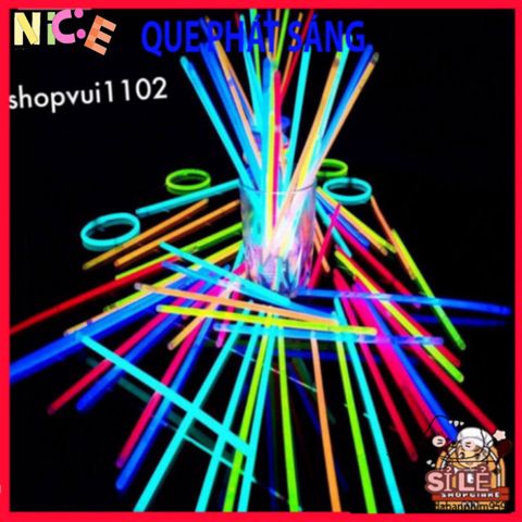 Que Thắp Sáng Đổi Màu - Bộ 100 Que Dạ Quang 20cm Cho Tiệc Sinh Nhật, Sự Kiện Ngoài Trời, Nhiều Màu Sắc Sáng Rực Rỡ