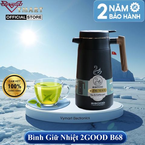 Bình Giữ Nhiệt, Phích Giữ Nhiệt 2GOOD B68 Màu Đen, 1680ml, Bình Giữ Nhiệt Điện Tử Chính Hãng