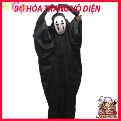 Set Trang Phục Cosplay Vô Diện Kaonashi - Phim Spirited Away cho Trẻ Em và Người Lớn - Hóa Trang Anime Độc Đáo, Gợi Nhớ Kỳ Diệu