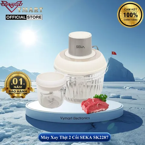 Máy Xay Thịt SEKA SK2287 Đa Năng 500W - Bộ 2 Cối Thủy Tinh, Lưỡi Dao 4/6 Cánh, Thiết Kế An Toàn, Hiệu Suất Cao, Sản Phẩm Chính Hãng