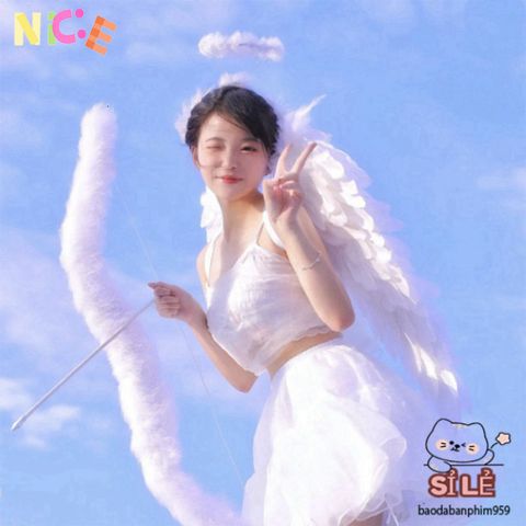 Cánh Thiên Thần Trắng Lông Vũ Cho Halloween & Tiệc Tùng - Phụ Kiện Cosplay Độc Đáo, Hoàn Hảo Cho Video TikTok