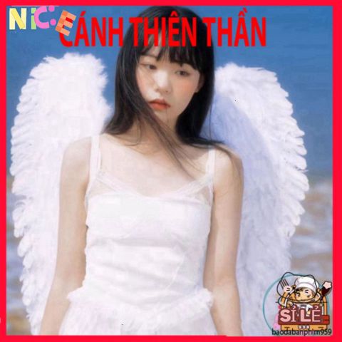 Cánh Thiên Thần Trắng Lông Vũ Cho Halloween & Tiệc Tùng - Phụ Kiện Cosplay Độc Đáo, Hoàn Hảo Cho Video TikTok