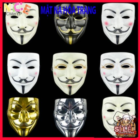 Mặt nạ V for Vendetta - Phụ kiện hóa trang độc đáo cho Halloween và sự kiện cosplay, biểu tượng tự do và nổi loạn.
