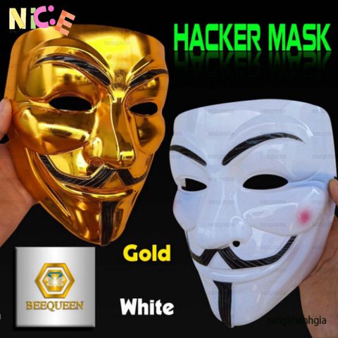 Bộ Đôi Mặt Nạ Thằng Hề Vàng & Trắng - Phong Cách Cá Tính Hacker Anonymous Cho Tiệc Hóa Trang Và Lễ Hội