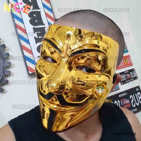Bộ Đôi Mặt Nạ Thằng Hề Vàng & Trắng - Phong Cách Cá Tính Hacker Anonymous Cho Tiệc Hóa Trang Và Lễ Hội