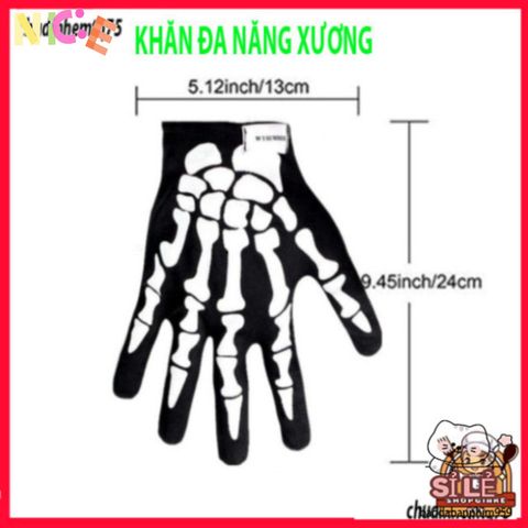 Khẩu Trang Đầu Lâu Xương & Khăn Đa Năng 50cm - Thời Trang Cool Cho Chuyến Đi Ngoài Trời & Bảo Vệ Sức Khỏe