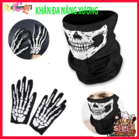 Khẩu Trang Đầu Lâu Xương & Khăn Đa Năng 50cm - Thời Trang Cool Cho Chuyến Đi Ngoài Trời & Bảo Vệ Sức Khỏe