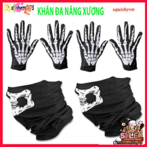 Khẩu Trang Đầu Lâu Xương & Khăn Đa Năng 50cm - Thời Trang Cool Cho Chuyến Đi Ngoài Trời & Bảo Vệ Sức Khỏe