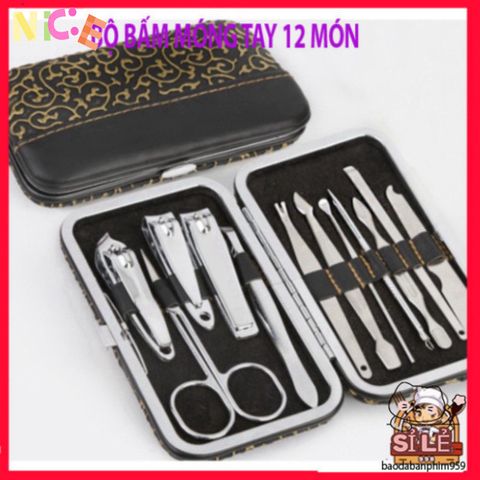 Bộ Dụng Cụ Chăm Sóc Móng 12 Món Chuyên Nghiệp - Tiện Ích Tại Nhà, Cắt Móng Tay & Chân Đẹp Tự Tin