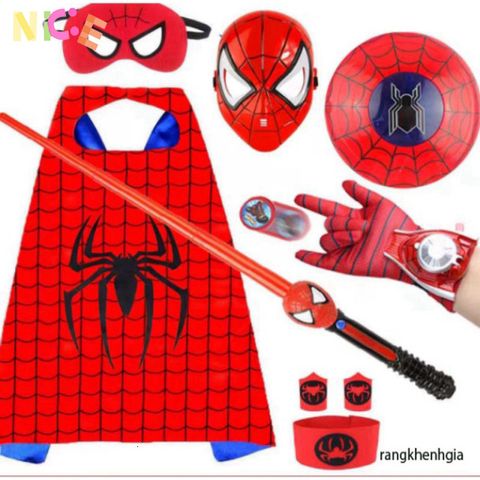 Áo Choàng Siêu Nhân Người Nhện Kèm Mặt Nạ Dành Cho Trẻ Em - Thời Trang Cosplay Siêu Anh Hùng Hấp Dẫn cho Bé Trai