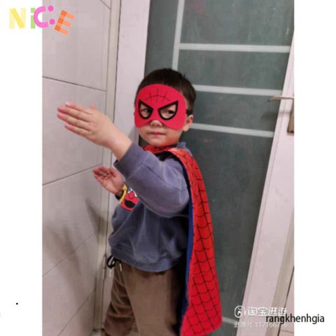 Áo Choàng Siêu Nhân Người Nhện Kèm Mặt Nạ Dành Cho Trẻ Em - Thời Trang Cosplay Siêu Anh Hùng Hấp Dẫn cho Bé Trai