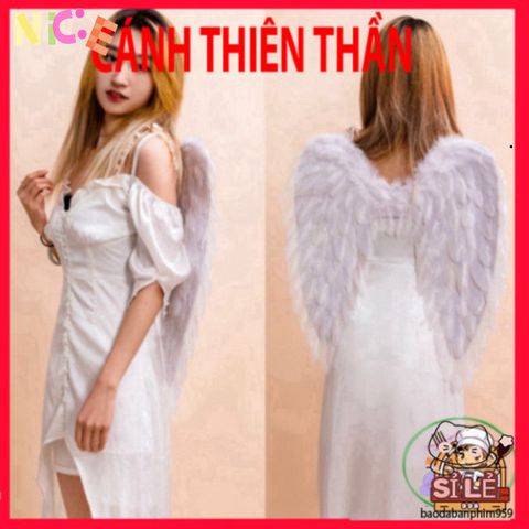 Bộ Cánh Thiên Thần Hóa Trang Trắng Đôi - Cánh Lông Vũ Rực Rỡ Dành Cho Trẻ Em và Người Lớn, Tiệc Tùng & Cosplay