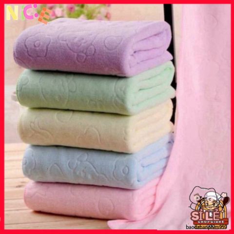 Bộ 5 Khăn Tắm Nhật Bản Siêu Mềm Microfiber Cho Trẻ Nhỏ - Thấm Hút Nước Hoàn Hảo, Kích Thước 140cm x 70cm, Màu Sắc Tươi Sáng