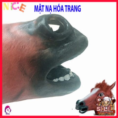 Mặt nạ Latex Ngựa Độc Đáo Halloween - Phụ Kiện Thời Trang Hóa Trang Sáng Tạo Cho Tiệc Tùng, Ngựa Nâu, Đen, Trắng