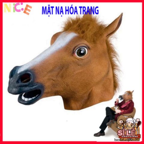 Mặt nạ Latex Ngựa Độc Đáo Halloween - Phụ Kiện Thời Trang Hóa Trang Sáng Tạo Cho Tiệc Tùng, Ngựa Nâu, Đen, Trắng