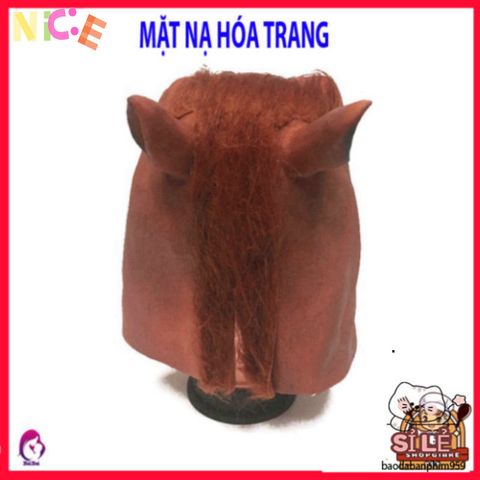 Mặt nạ Latex Ngựa Độc Đáo Halloween - Phụ Kiện Thời Trang Hóa Trang Sáng Tạo Cho Tiệc Tùng, Ngựa Nâu, Đen, Trắng