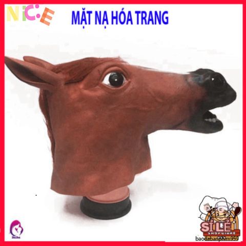 Mặt nạ Latex Ngựa Độc Đáo Halloween - Phụ Kiện Thời Trang Hóa Trang Sáng Tạo Cho Tiệc Tùng, Ngựa Nâu, Đen, Trắng