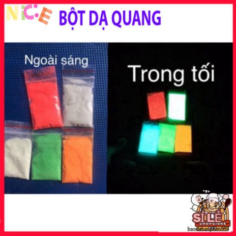 Bột dạ quang 6g phát sáng - Trang trí nghệ thuật sáng tạo, 9 màu sắc rực rỡ cho thủ công và sự kiện, quà tặng độc đáo