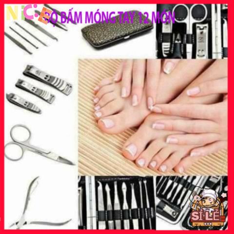 Bộ Dụng Cụ Cắt Móng Tay 12 Món Chống Gỉ - Hộp Da Sang Trọng Chăm Sóc Nail Tại Nhà Cho Gia Đình