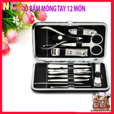 Bộ Dụng Cụ Cắt Móng Tay 12 Món Chống Gỉ - Hộp Da Sang Trọng Chăm Sóc Nail Tại Nhà Cho Gia Đình