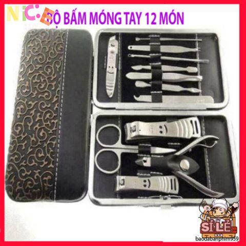 Bộ Dụng Cụ Cắt Móng Tay 12 Món Chống Gỉ - Hộp Da Sang Trọng Chăm Sóc Nail Tại Nhà Cho Gia Đình