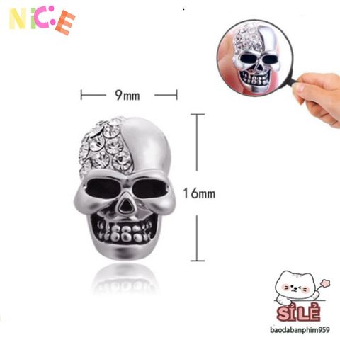 Khuyên Tai Đầu Lâu Phong Cách Gothic Với Đá Pha Lê - Trang Sức Cá Tính Độc Đáo Cho Người Yêu Thích Thời Trang Vintage