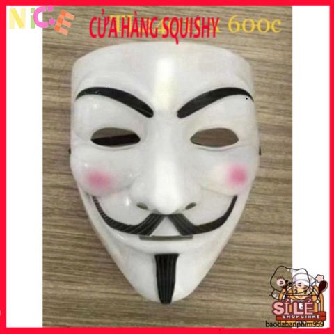 Mặt Nạ Hacker Anonymous Cosplay - Phụ Kiện Halloween Đáng Sợ, Tiệc Tùng, Phong Cách Bí Ẩn (Vàng, Bạc, Đen, Trắng)