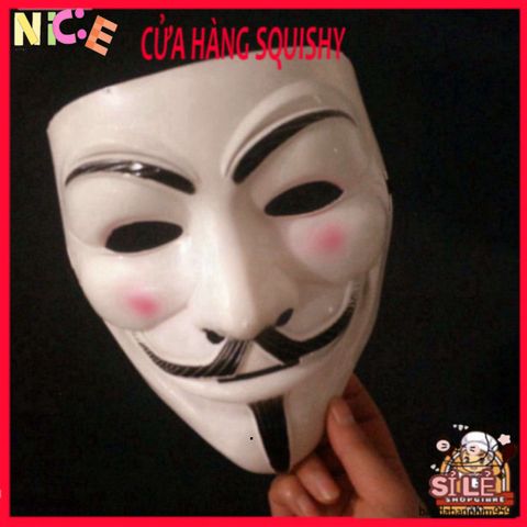 Mặt Nạ Hacker Anonymous Cosplay - Phụ Kiện Halloween Đáng Sợ, Tiệc Tùng, Phong Cách Bí Ẩn (Vàng, Bạc, Đen, Trắng)