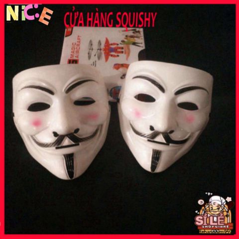 Mặt Nạ Hacker Anonymous Cosplay - Phụ Kiện Halloween Đáng Sợ, Tiệc Tùng, Phong Cách Bí Ẩn (Vàng, Bạc, Đen, Trắng)