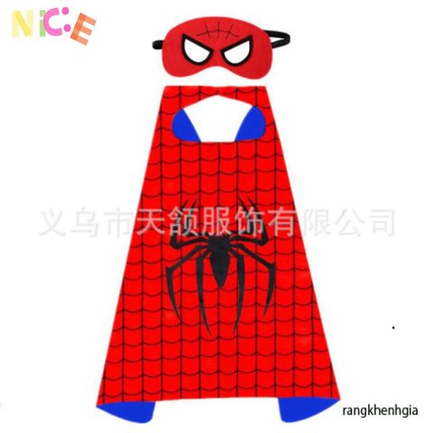 Bộ Áo Choàng và Mặt Nạ Spiderman Cotton Siêu Nhân - Quà Tặng Độc Đáo Cho Bé Trai, Bé Gái - Thế Giới Siêu Anh Hùng Marvel
