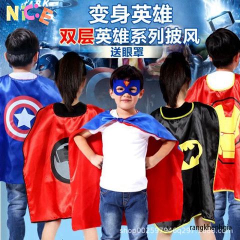 Bộ Áo Choàng và Mặt Nạ Spiderman Cotton Siêu Nhân - Quà Tặng Độc Đáo Cho Bé Trai, Bé Gái - Thế Giới Siêu Anh Hùng Marvel