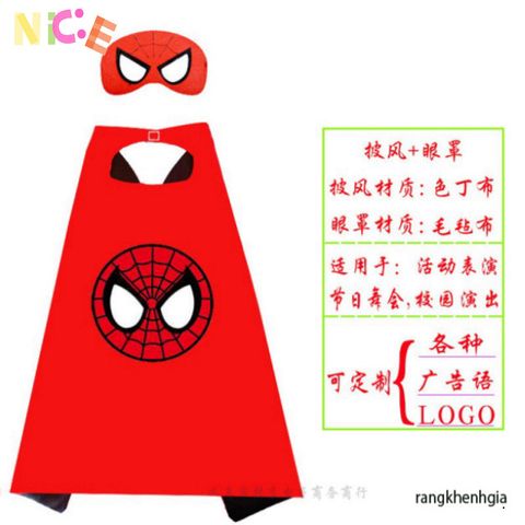 Bộ Áo Choàng và Mặt Nạ Spiderman Cotton Siêu Nhân - Quà Tặng Độc Đáo Cho Bé Trai, Bé Gái - Thế Giới Siêu Anh Hùng Marvel