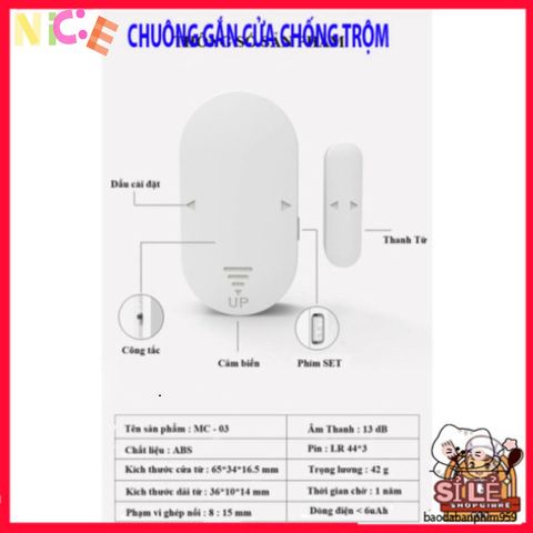 Hệ Thống Cảnh Báo Trộm CTFAST MC-03 - Chuông Thông Minh Đa Năng Gắn Cửa, Chống Trộm Hiệu Quả với Âm Thanh 130 Decibel