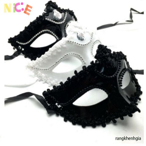 Mặt Nạ Hóa Trang Nửa Mặt Quý Tộc - Phụ Kiện Cosplay Sang Trọng Cho Halloween & Tiệc Vũ Hội