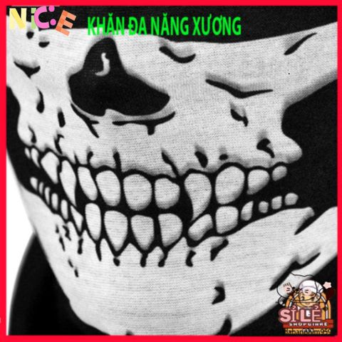 Khăn Đầu Lâu Đen Đa Năng - Phụ Kiện Thời Trang Tiện Lợi Dành Cho Chuyến Đi và Hoạt Động Ngoài Trời