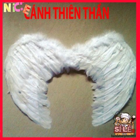Cánh Thiên Thần Trắng Cho Bé - Phụ Kiện Thời Trang Hóa Trang Đáng Yêu, Lông Vũ Nhân Tạo An Toàn, Kích Thước 45x35cm