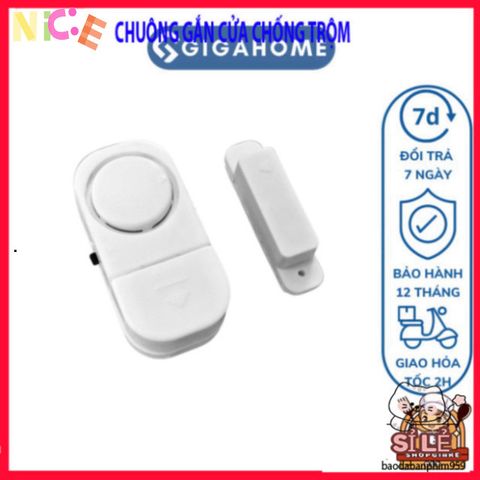 Bộ Chuông Báo Động Không Dây GIGAHOME - Bảo Vệ An Toàn Với Âm Thanh Lớn 90dB Cho Cửa Chính, Cửa Sổ, Dễ Dàng Lắp Đặt