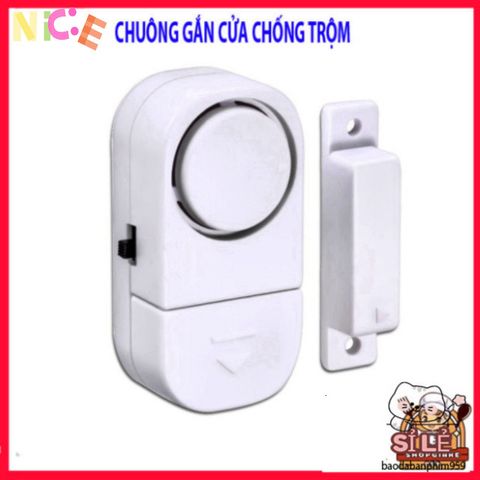 Chuông Báo Động Không Dây Gắn Cửa - Cảm Biến Âm Thanh Lớn 90dB, Dễ Lắp Đặt, Có Công Tắc Nguồn và Pin Tích Hợp