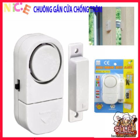 Chuông Báo Động Không Dây Gắn Cửa - Cảm Biến Âm Thanh Lớn 90dB, Dễ Lắp Đặt, Có Công Tắc Nguồn và Pin Tích Hợp