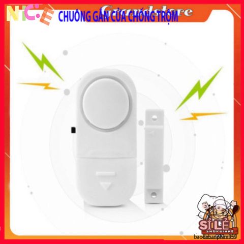 Chuông Báo Động Không Dây Gắn Cửa - Cảm Biến Âm Thanh Lớn 90dB, Dễ Lắp Đặt, Có Công Tắc Nguồn và Pin Tích Hợp