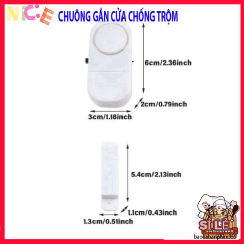 Bộ 2 Chuông Chống Trộm Không Dây - Thiết Bị An Ninh Cửa Bảo Vệ Tài Sản 24/7 với Âm Thanh Báo Động Mạnh Mẽ