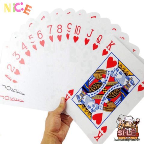 Bộ Bài Tây Poker Khổng Lồ A4 - Bài Siêu To Kích Thước Lớn Dành Cho Tiệc Tùng & Trình Diễn Sân Khấu