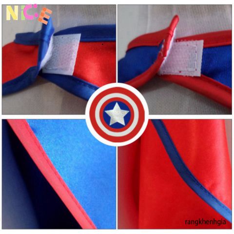 Áo choàng siêu anh hùng người Nhện, Người Sắt, Thor với mặt nạ satin mềm mại - Trang phục hóa trang trẻ em cho Halloween và tiệc sinh nhật