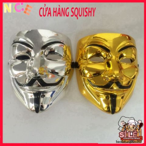 Mặt Nạ Hacker Ánh Kim - Chú Hề Vendetta Sáng Bóng, Phụ Kiện Hóa Trang Độc Đáo Cho Lễ Hội, Tiệc Tùng, Cosplay