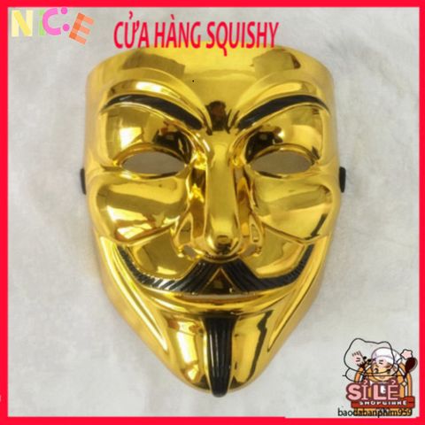 Mặt Nạ Hacker Ánh Kim - Chú Hề Vendetta Sáng Bóng, Phụ Kiện Hóa Trang Độc Đáo Cho Lễ Hội, Tiệc Tùng, Cosplay