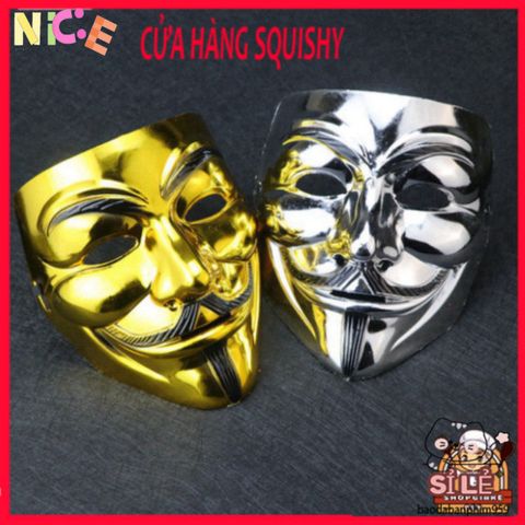 Mặt Nạ Hacker Ánh Kim - Chú Hề Vendetta Sáng Bóng, Phụ Kiện Hóa Trang Độc Đáo Cho Lễ Hội, Tiệc Tùng, Cosplay