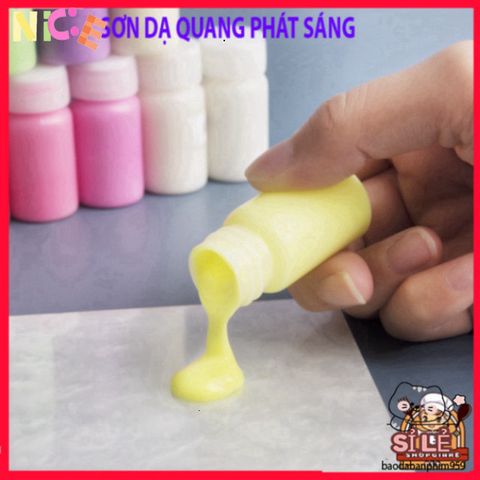 Chai sơn acrylic huỳnh quang 15g - Bột phát sáng vĩnh cửu cho nghệ thuật, trang trí và Halloween, nhiều màu sắc rực rỡ