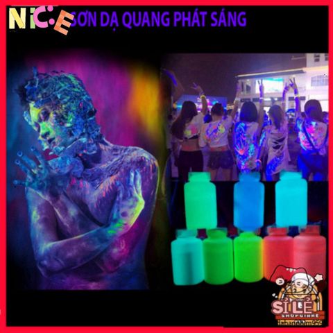 Chai sơn acrylic huỳnh quang 15g - Bột phát sáng vĩnh cửu cho nghệ thuật, trang trí và Halloween, nhiều màu sắc rực rỡ